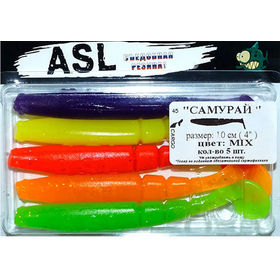 Силиконовая приманка ASL Самурай (10см) mix-3 (упаковка - 5шт)