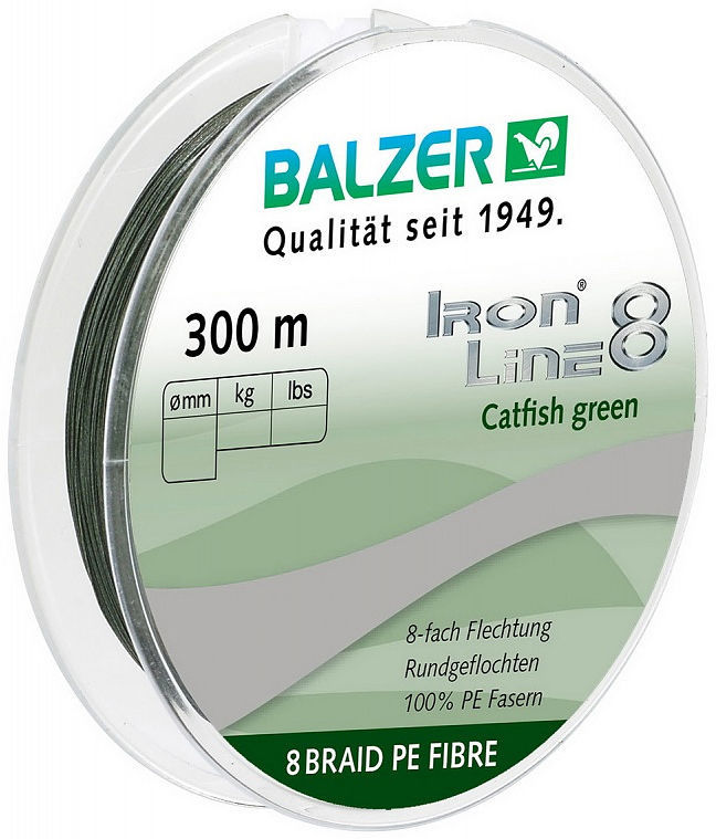 Леска Balzer Iron Line 8x Green 300 m 0.50 mm (зеленая)