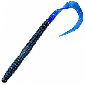 Силиконовая приманка Bass Assassin Worm 6 (15.2см) Black/Blue Glitter Tail (упаковка - 15шт)