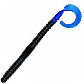 Силиконовая приманка Bass Assassin Worm 6 (15.2см) Black/Blue Tail (упаковка - 15шт)