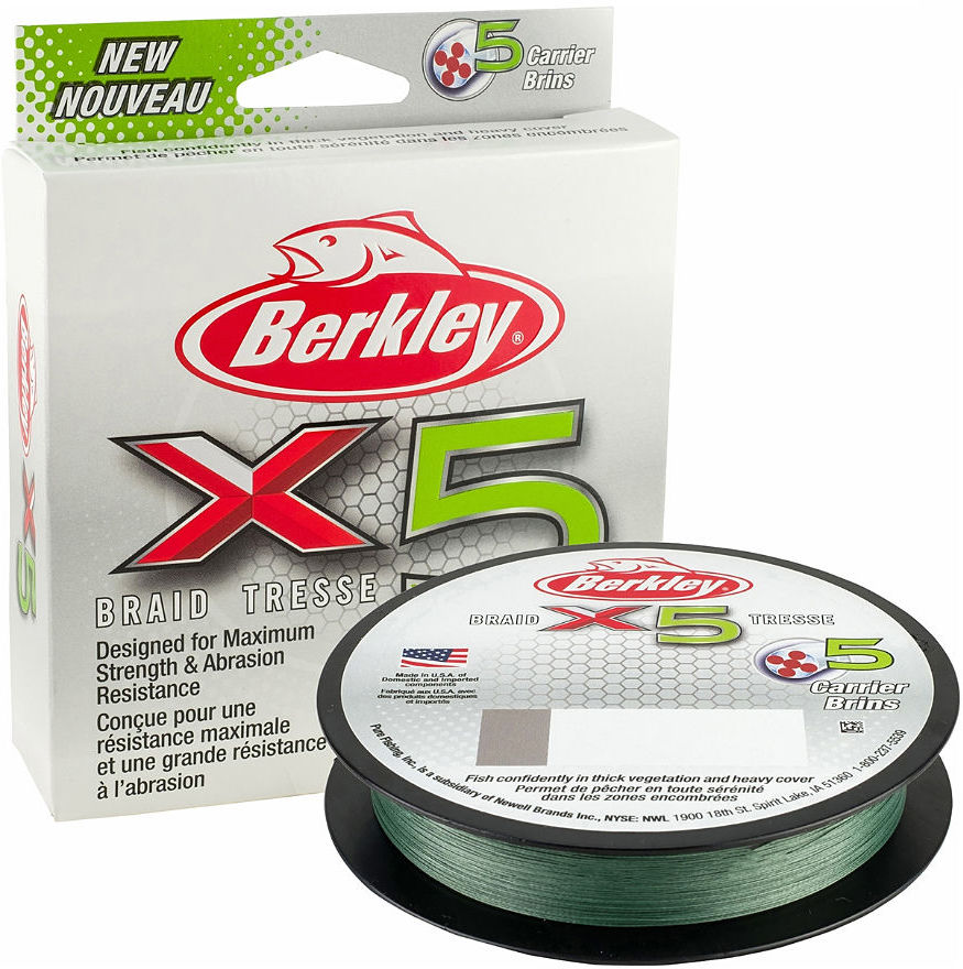 Леска Berkley X5 Low Vis Green 150м 0.12мм