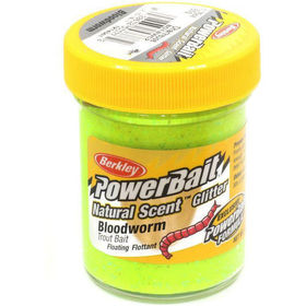 Паста форелевая Berkley Powerbait Natural Scent Trout Bait (50г) Bloodworm Chartreuse