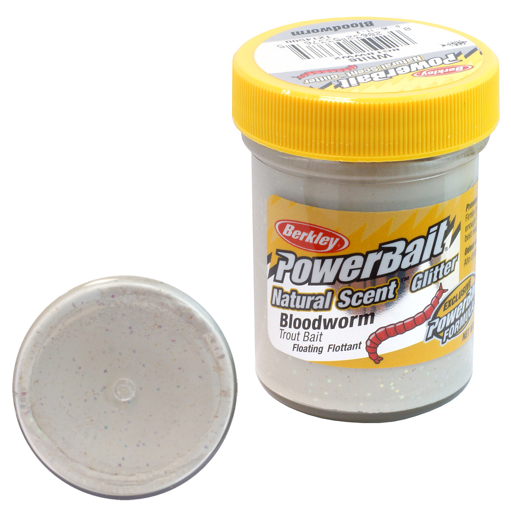 Паста форелевая Berkley Natural Scent Glitter Trout Bait (50г) Bloodworm White