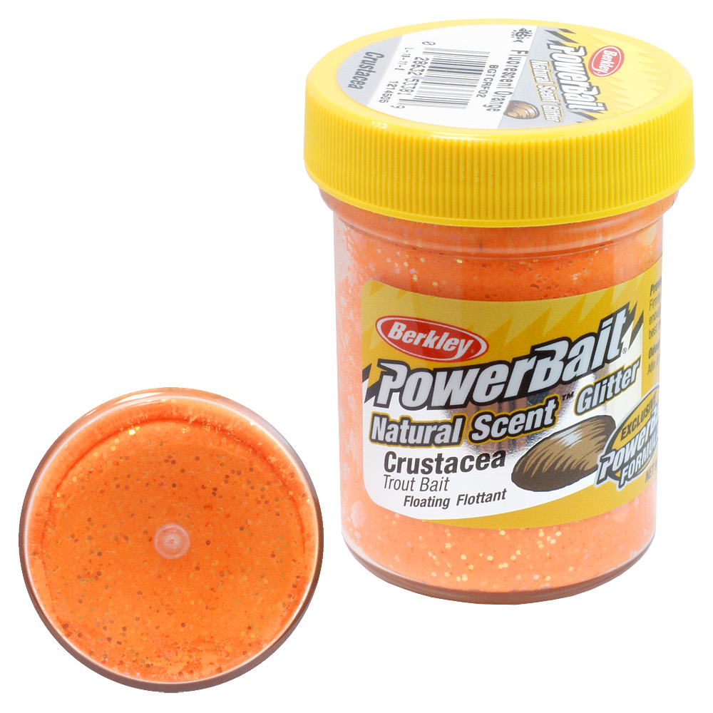 Паста форелевая Berkley Powerbait Natural Scent Glitter Trout Bait (50г) Crustacea Fluo Orange