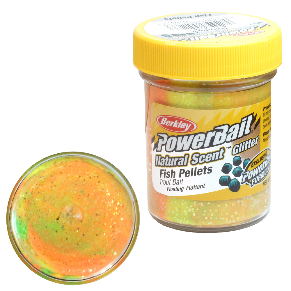 Паста форелевая Berkley Powerbait Natural Scent Glitter Trout Bait (50г) Fish Pellet Raibow