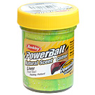 Паста форелевая Berkley Powerbait Natural Scent Glitter Trout Bait (50г) Liver Fluo Green Yellow