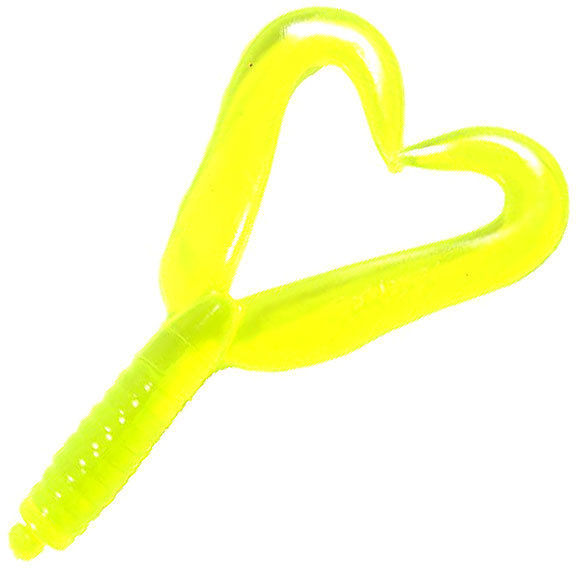 Силиконовая приманка Berkley Double Tail Power Grub (7.5см) Chartreuse (упаковка - 8шт)