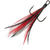 Тройник BKK с опушкой Feathered Spear 21-SS №8 Red-Black (упаковка - 3шт)