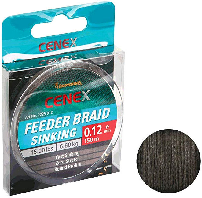 Леска плетеная тонущая Browning Feeder Braid 150м 0.08мм (серо-зеленая)