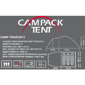 Палатка туристическая Campack Tent Camp Traveler 3