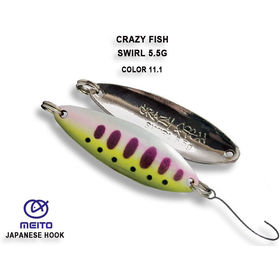 Колеблющаяся блесна Crazy Fish Swirl-5.5 / #11.1-RBYM