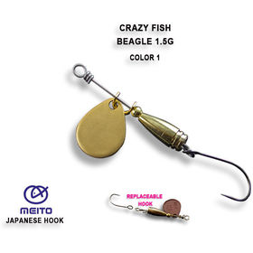 Вращающаяся блесна Crazy Fish Beager-1.5 / #1-MB