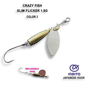 Вращающаяся блесна Crazy Fish Slim Flicker-1.9 / #2-MS
