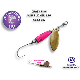 Вращающаяся блесна Crazy Fish Slim Flicker-1.9 / #5-GPK
