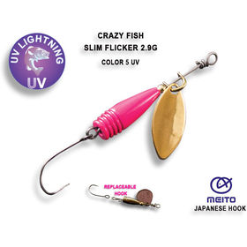 Вращающаяся блесна Crazy Fish Slim Flicker-2.9 / #5-GPK