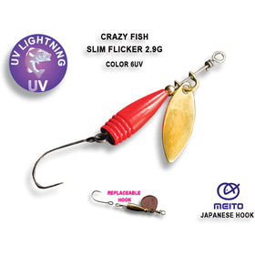 Вращающаяся блесна Crazy Fish Slim Flicker-2.9 / #6-GOR