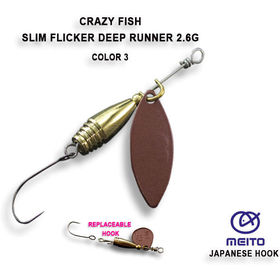 Вращающаяся блесна Crazy Fish Slim Flicker Dr-2.6 / #3-MBZ