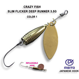 Вращающаяся блесна Crazy Fish Slim Flicker Dr-2.6 / #1-MB