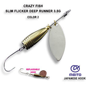 Вращающаяся блесна Crazy Fish Slim Flicker Dr-2.6 / #2-MS