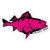 Наклейка Crazy Fish Perch Hunter 100x62мм (розовый на белой основе)