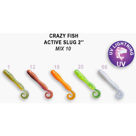Силиконовая приманка Crazy Fish Active Slug 2 / 29-50-М10-6 / Кальмар (10 шт.)