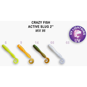 Силиконовая приманка Crazy Fish Active Slug 2 / 29-50-M86-6 / Кальмар (10 шт.)