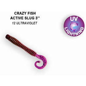 Силиконовая приманка Crazy Fish Active Slug 3 / 30-70-12-6 / Кальмар (8 шт.)