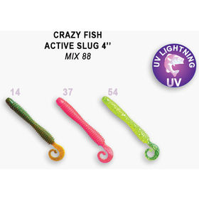 Силиконовая приманка Crazy Fish Active Slug 4 / 31-100-M88-6 / Кальмар (6 шт.)