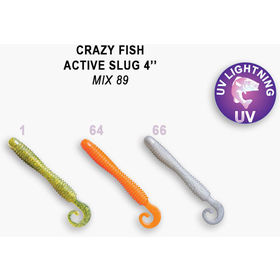 Силиконовая приманка Crazy Fish Active Slug 4 / 31-100-M89-6 / Кальмар (6 шт.)