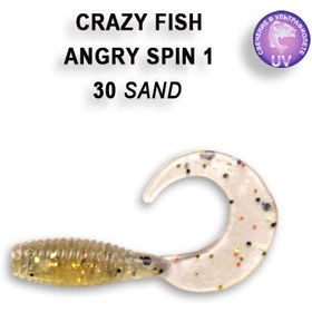Силиконовая приманка Crazy Fish Angry Spin 1 / 20-25-30-3 / Ж.Рыба (8 шт.)