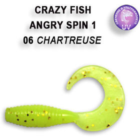 Силиконовая приманка Crazy Fish Angry Spin 1 / 20-25-6-5 / Ж.Чеснок (8 шт.)