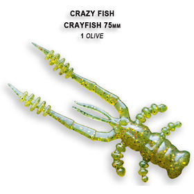 Силиконовая приманка Crazy Fish Crayfish 3 / 34-75-1-6 / Кальмар (7 шт.)