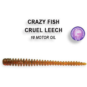 Силиконовая приманка Crazy Fish Cruel Leech  8 / 8-55-10-5 / Ж.Чеснок (8 шт.)