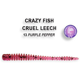 Силиконовая приманка Crazy Fish Cruel Leech  8 / 8-55-13-3 / Ж.Рыба (8 шт.)