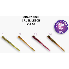 Силиконовая приманка Crazy Fish Cruel Leech  8 / 8-55-М53-6 / Кальмар (8 шт.)
