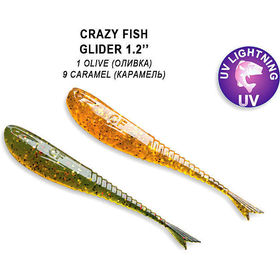 Силиконовая приманка Crazy Fish Glider 1,2 / 70-30-1/9-5 / Чеснок (16 шт.)
