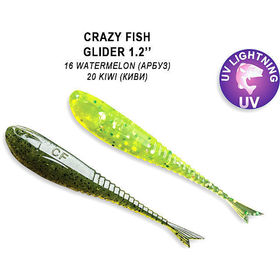 Силиконовая приманка Crazy Fish Glider 1,2 / 70-30-16/20-5 / Чеснок (16 шт.)
