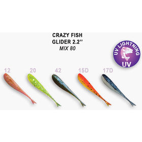 Силиконовая приманка Crazy Fish Glider 2,2 / 35-55-M80-6 / Кальмар (10 шт.)