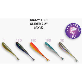 Силиконовая приманка Crazy Fish Glider 2,2 / 35-55-M82-6 / Кальмар (10 шт.)
