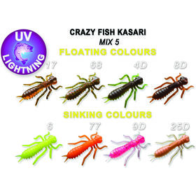 Силиконовая приманка Crazy Fish Kasari 1 / 52-27-M5-7-FS / Креветка+Кальмар (8 шт.)