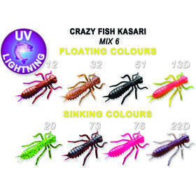 Силиконовая приманка Crazy Fish Kasari 1 / 52-27-M6-7-FS / Креветка+Кальмар (8 шт.)