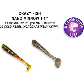 Силиконовая приманка Crazy Fish Nano Minnow 1,1 / 68-27-14/25-5 / Чеснок (16 шт.)