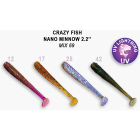 Силиконовая приманка Crazy Fish Nano Minnow 2.2 / 22-55-M69-6 / Кальмар (8 шт.)