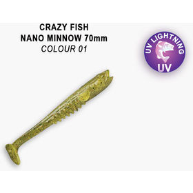 Силиконовая приманка Crazy Fish Nano Minnow 2,8 / 53-70-1-7-F / Креветка+Кальмар (5 шт.)