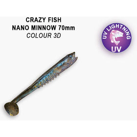 Силиконовая приманка Crazy Fish Nano Minnow 2,8 / 53-70-3d-7-F / Креветка+Кальмар (5 шт.)