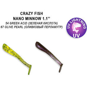 Силиконовая приманка Crazy Fish Nano Minnow 1,1 / 68-27-54/67-5 / Чеснок (16 шт.)