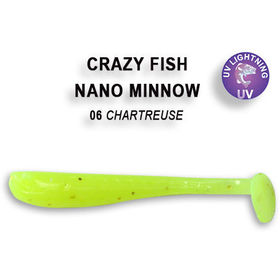 Силиконовая приманка Crazy Fish Nano Minnow 1,6 / 6-40-6-3 / Ж.Рыба (8 шт.)