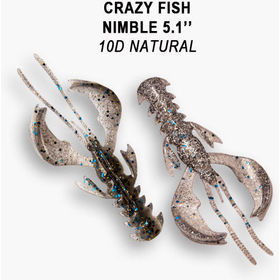 Силиконовая приманка Crazy Fish Nimble 4 / 43-100-10d-6 / Кальмар (9 шт.)