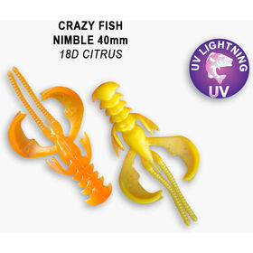 Силиконовая приманка Crazy Fish Nimble 1,6 / 49-40-18d-6 / Кальмар (9 шт.)