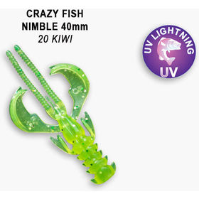 Силиконовая приманка Crazy Fish Nimble 1,6 / 49-40-20-6 / Кальмар (9 шт.)